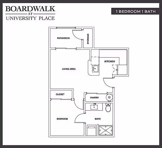 One Bedroom Standard 5518-A floor plan